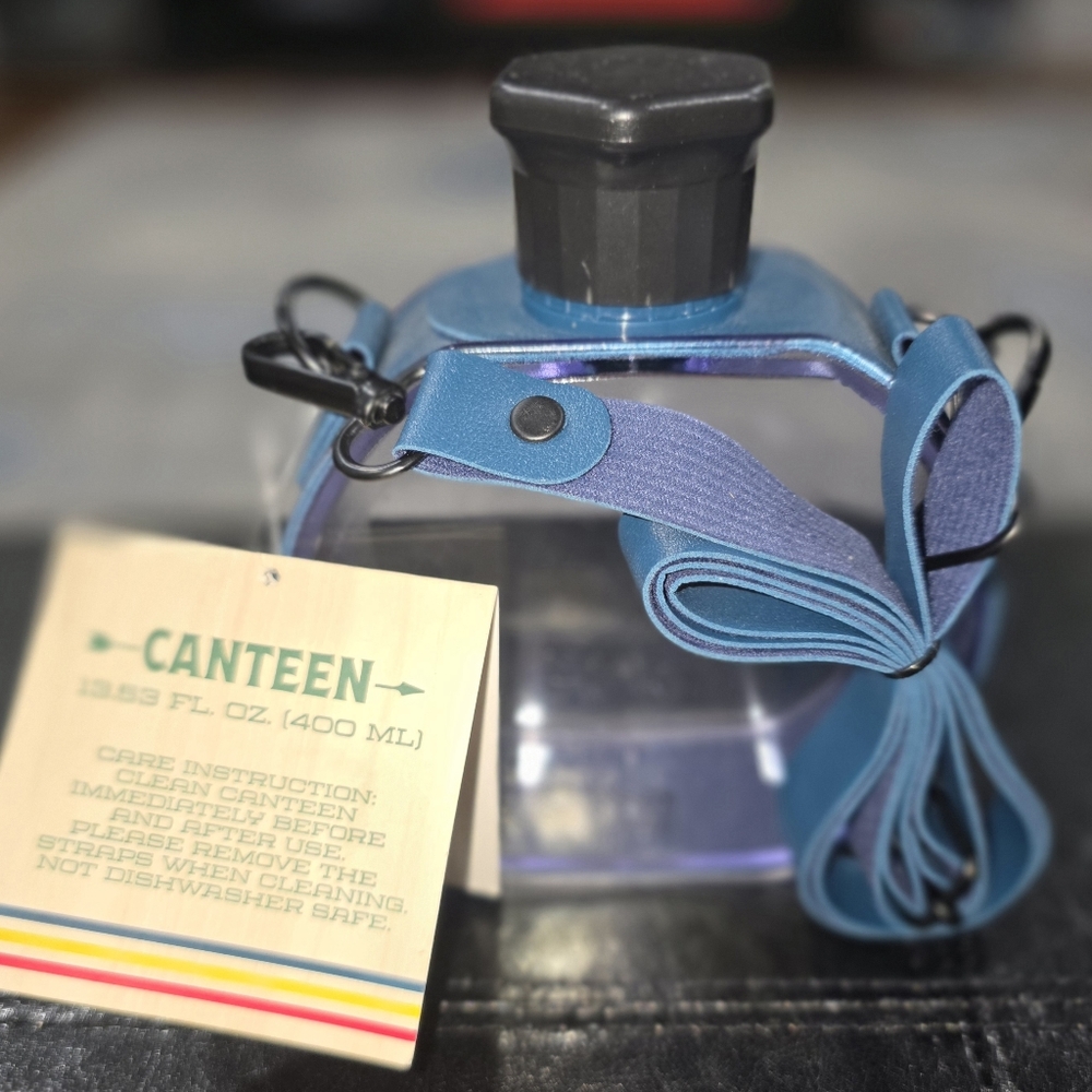 Vivitar Plastic 13.53 oz Canteen for Hikers & Scouts- Blue  NWT